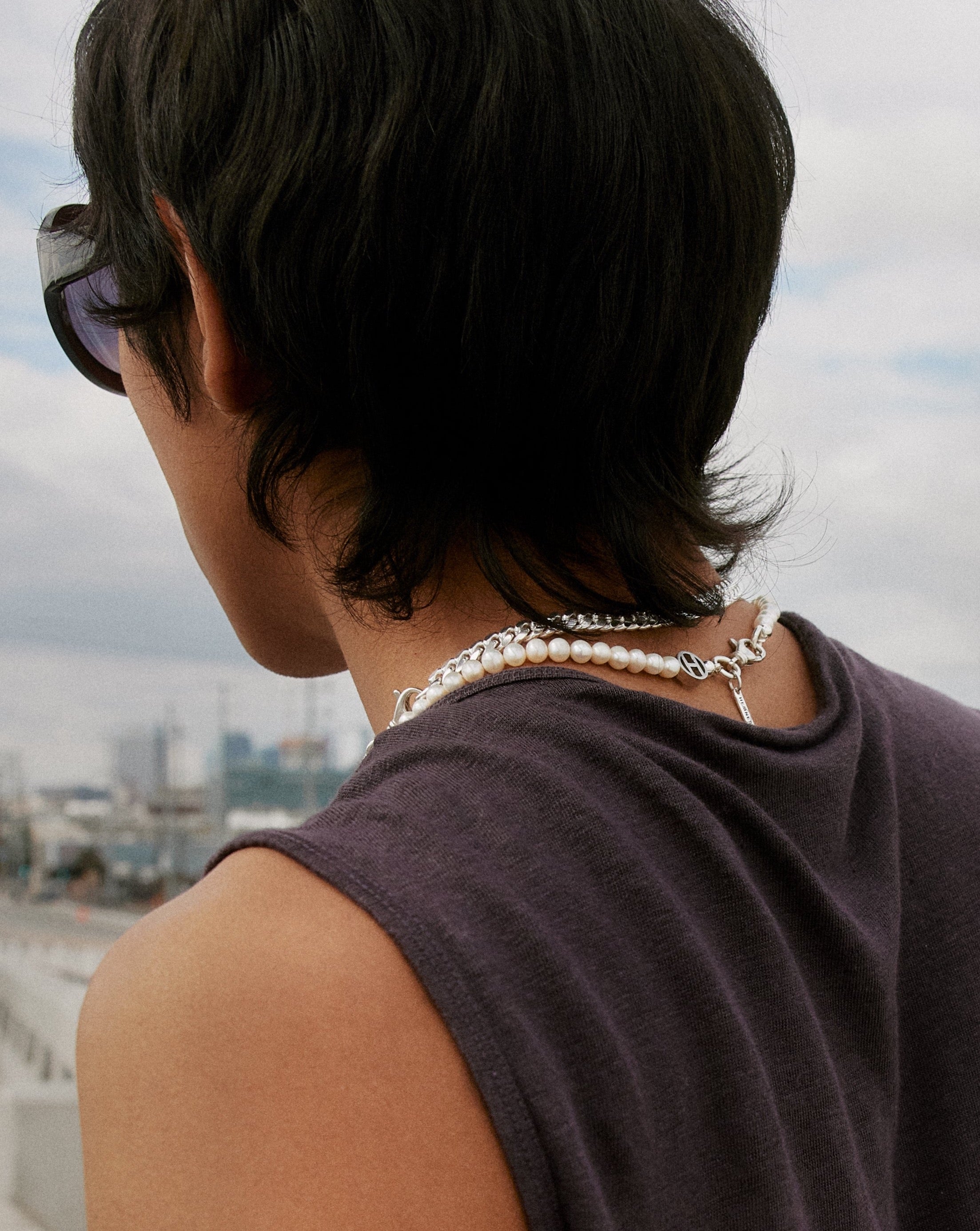 Freshwater Pearl Necklace with 'H' Charm